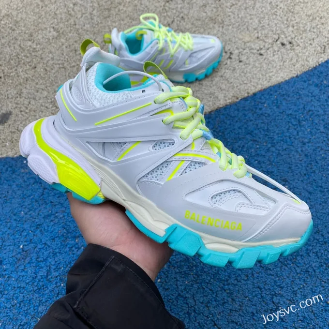 Balenciaga Triple S White Green Blue Sneakers