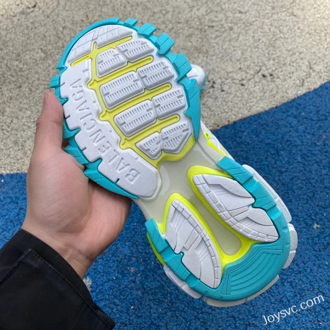 Balenciaga Triple S White Green Blue Sneakers