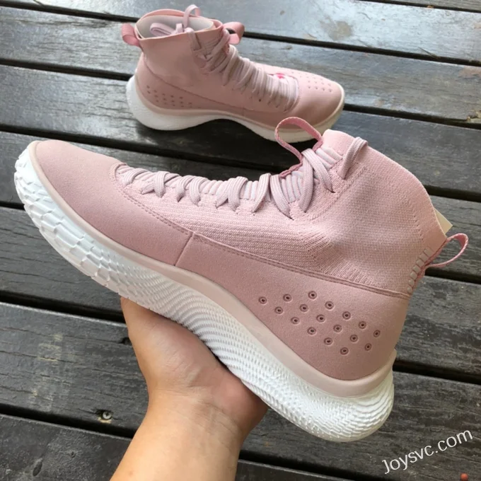 Under Armour Curry 4 Pink White Basketball Shoes 3024861-600