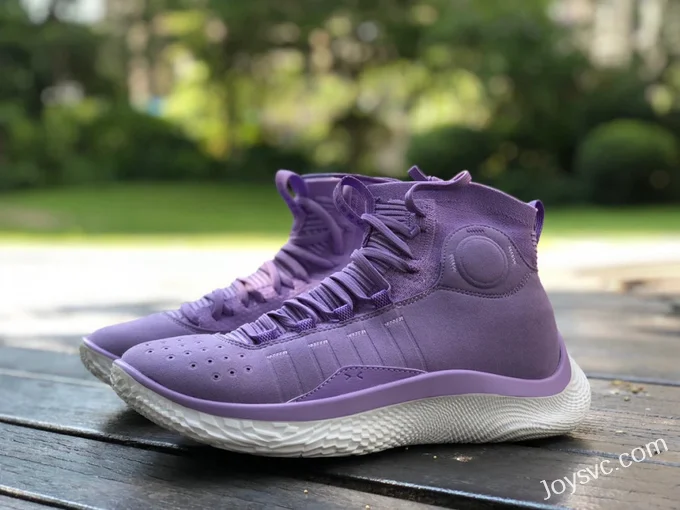 Under Armour Curry 4 Purple White Basketball Shoes 3024861-500