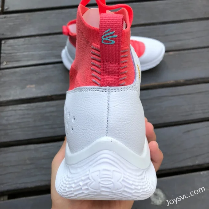 Curry 4 Flotro White Red High-Top Basketball Shoes 3024861-100