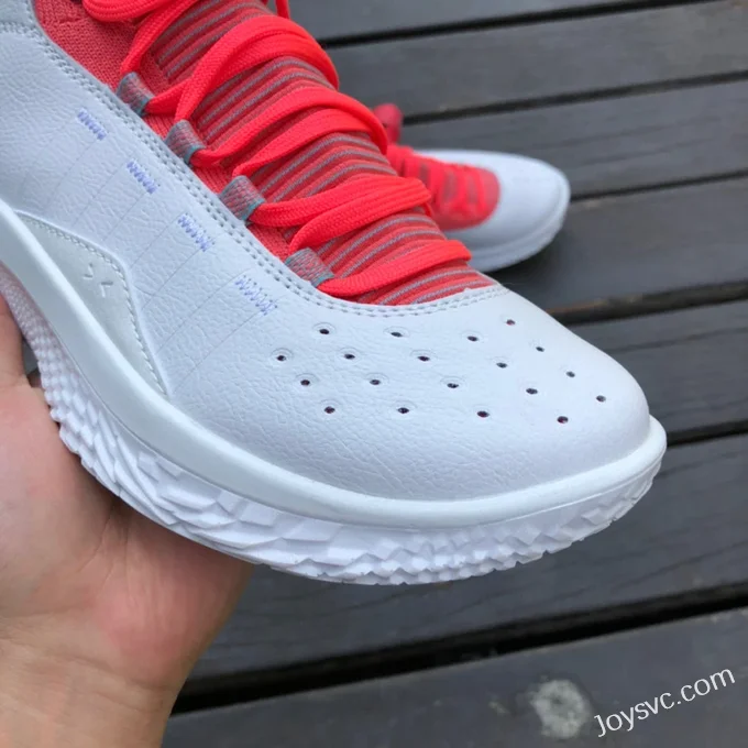 Curry 4 Flotro White Red High-Top Basketball Shoes 3024861-100