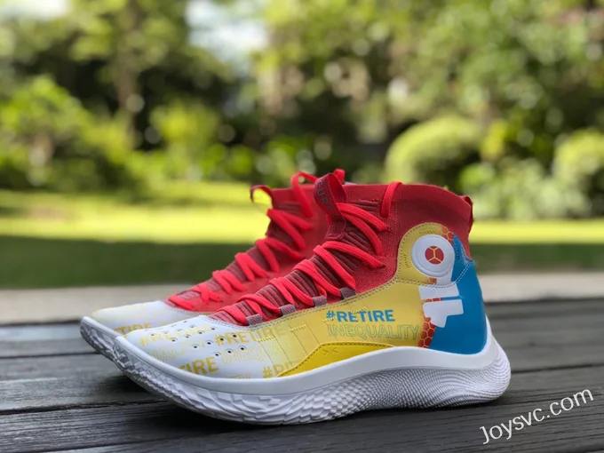 Curry 4 Flotro White Red Blue Yellow High-Top 3024861-401