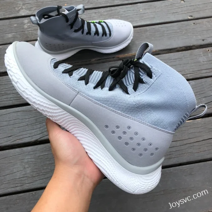 Curry 4 Flotro Grey White High-Top Basketball Shoes 3024861-102