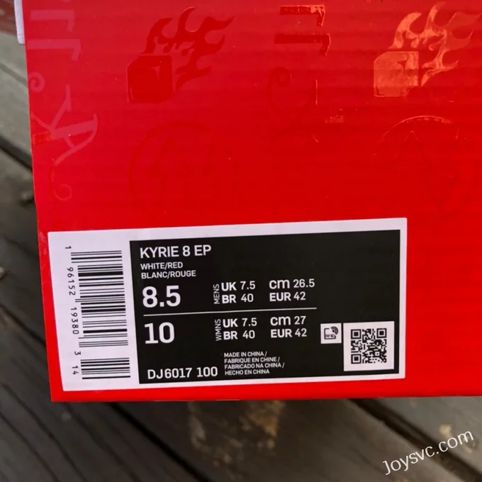 Nike Kyrie 8 EP White Grey Red Basketball Shoes DJ6017-001