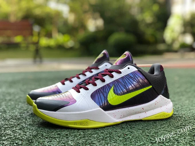 Nike Zoom Kobe 5 Joker - White Purple Green Basketball Shoes