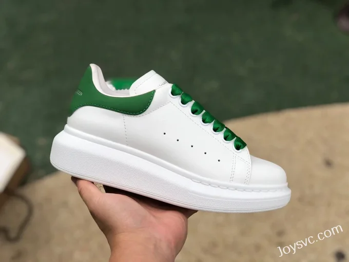 Alexander McQueen White Green Leather Sneakers