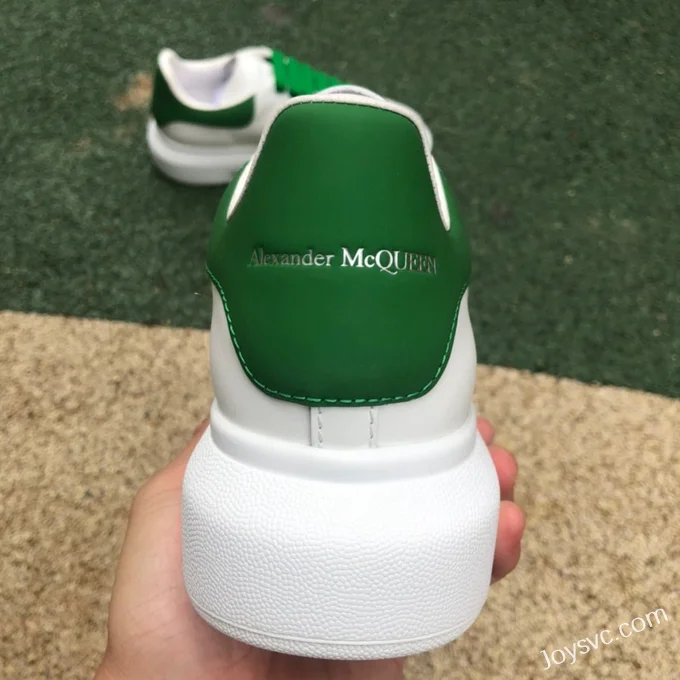 Alexander McQueen White Green Leather Sneakers