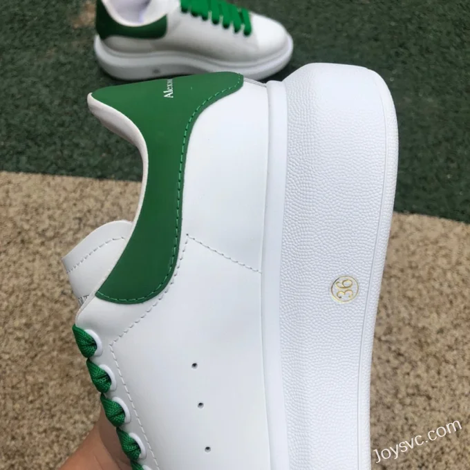 Alexander McQueen White Green Leather Sneakers