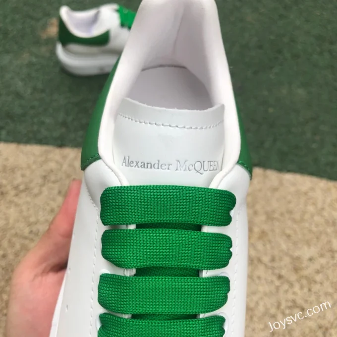 Alexander McQueen White Green Leather Sneakers