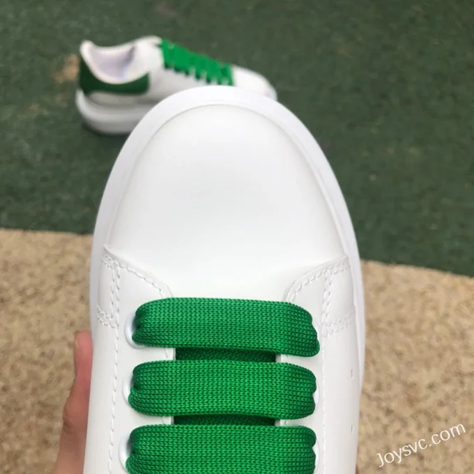 Alexander McQueen White Green Leather Sneakers