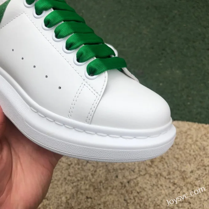 Alexander McQueen White Green Leather Sneakers