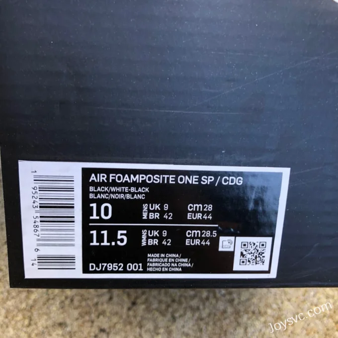 Nike Air Foamposite One CDG in Black