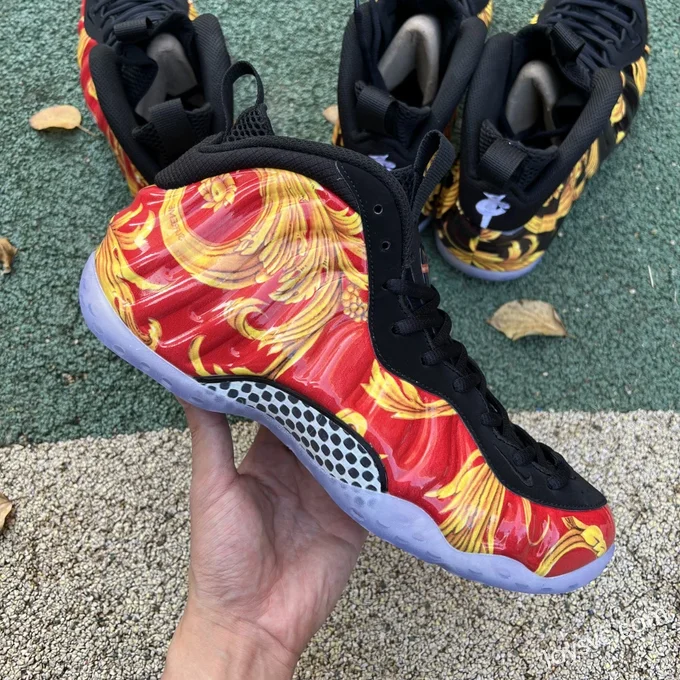 Nike Foamposite One x Supreme Sneakers in Red Straw