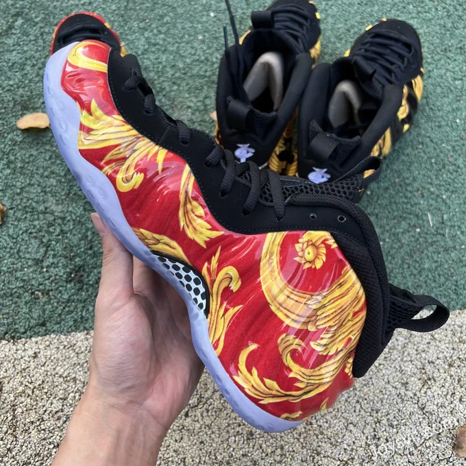 Nike Foamposite One x Supreme Sneakers in Red Straw