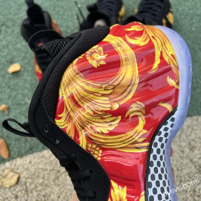 Nike Foamposite One x Supreme Sneakers in Red Straw