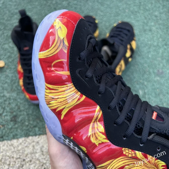 Nike Foamposite One x Supreme Sneakers in Red Straw