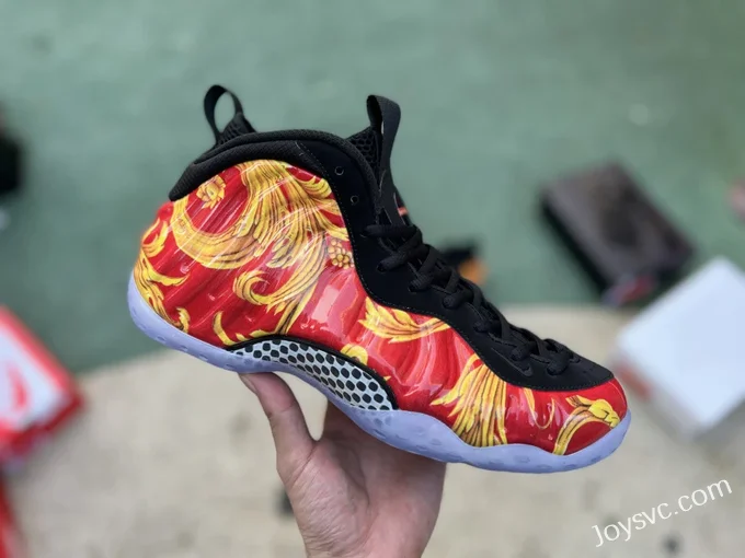 Nike Foamposite One x Supreme Sneakers in Red Straw