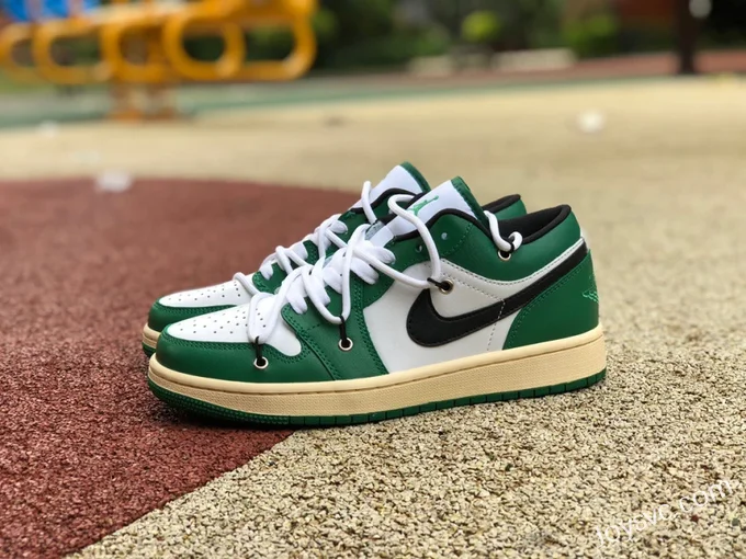 Air Jordan 1 Low 553560-129 Chicago Deconstructed White Green Strap