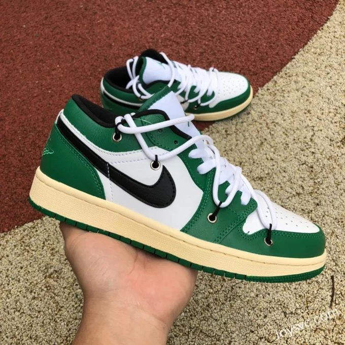 Air Jordan 1 Low 553560-129 Chicago Deconstructed White Green Strap