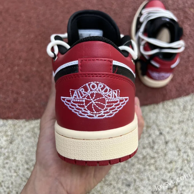 Air Jordan 1 Low 553558-612 Chicago Deconstructed White Red Strap