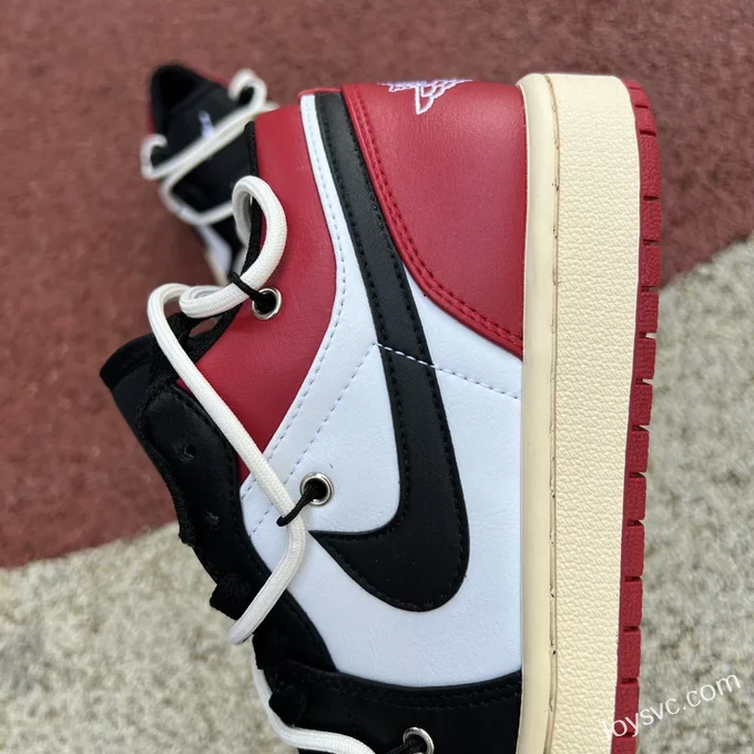 Air Jordan 1 Low 553558-612 Chicago Deconstructed White Red Strap