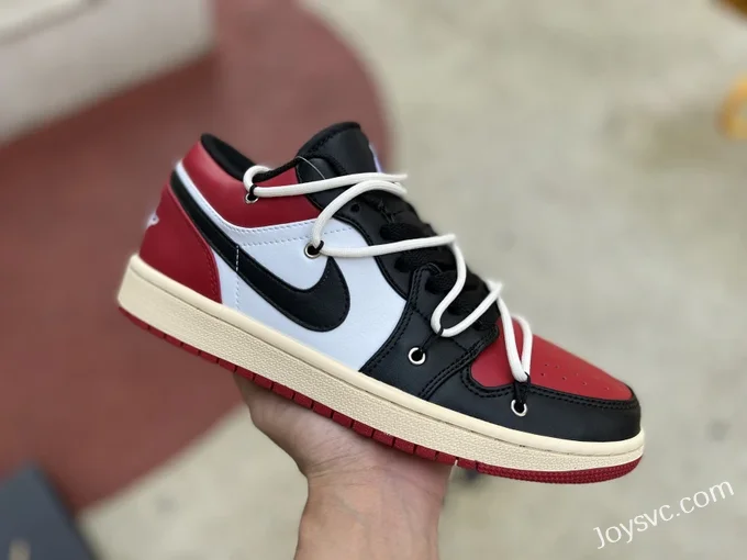 Air Jordan 1 Low 553558-612 Chicago Deconstructed White Red Strap