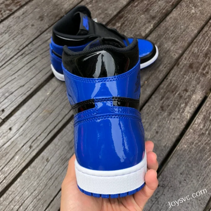 Air Jordan 1 High 555088-404 Black Blue Patent Retro