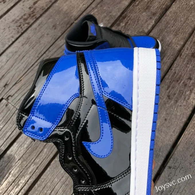 Air Jordan 1 High 555088-404 Black Blue Patent Retro