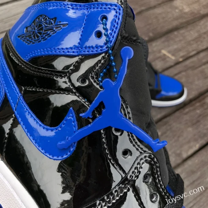 Air Jordan 1 High 555088-404 Black Blue Patent Retro