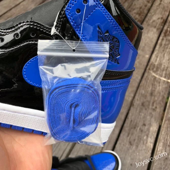 Air Jordan 1 High 555088-404 Black Blue Patent Retro