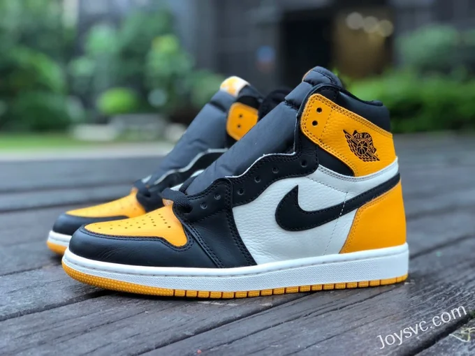 Air Jordan 1 High 555088-711 Black Yellow Toe Retro