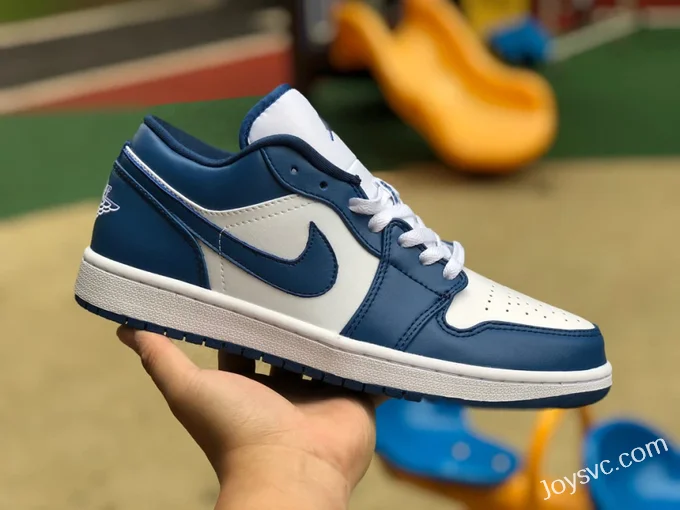 Air Jordan 1 DC0774-114 White Blue Navy Low-Top