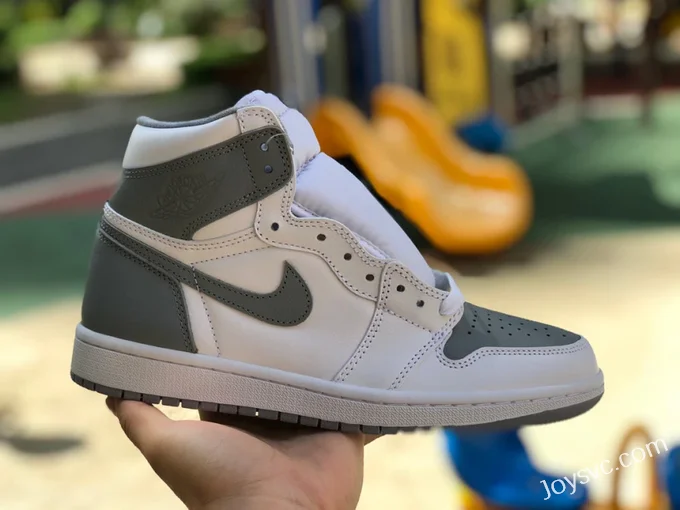 Air Jordan 1 High 555088-037 Grey White Stealth Cost-Effective Version