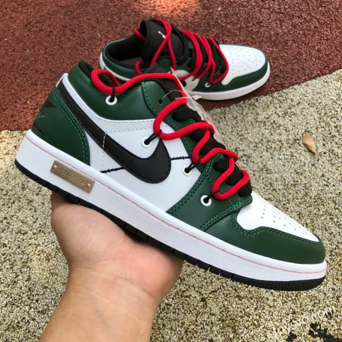 Air Jordan 1 Low 553560-062 Chicago Deconstructed White Green Strap