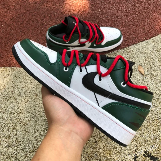 Air Jordan 1 Low 553560-062 Chicago Deconstructed White Green Strap