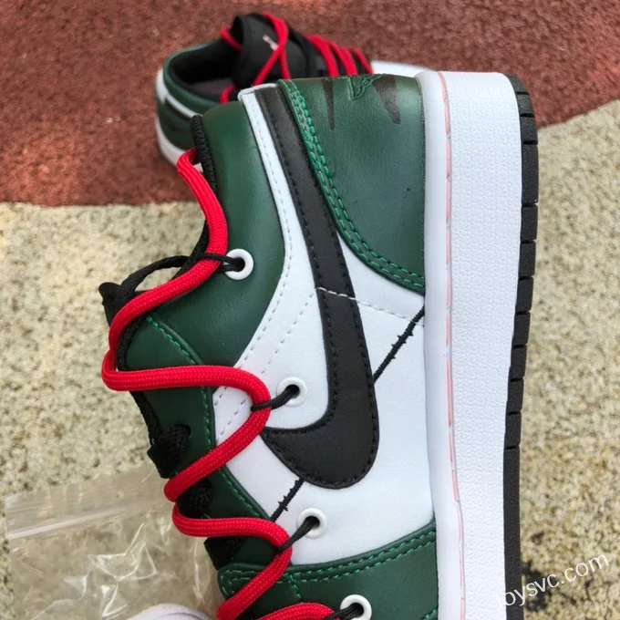 Air Jordan 1 Low 553560-062 Chicago Deconstructed White Green Strap