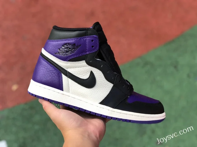 Air Jordan 1 High 555088-501 Black Purple Toe Retro