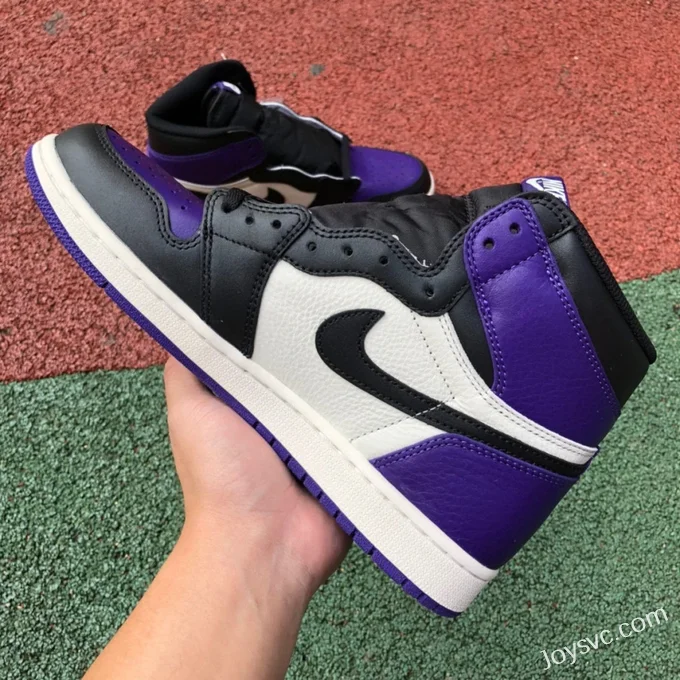 Air Jordan 1 High 555088-501 Black Purple Toe Retro