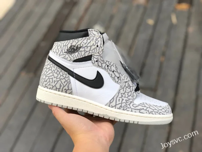 Air Jordan 1 High OG White Cement Elephant Print Retro