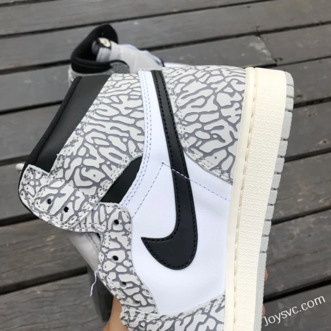 Air Jordan 1 High OG White Cement Elephant Print Retro