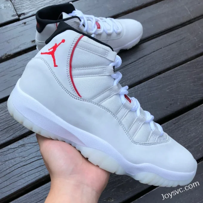 Air Jordan 11 Platinum Tint White Red 378038-016