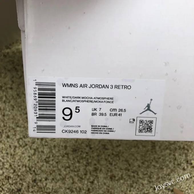 Air Jordan 3 CK9246-102 White Brown Pink