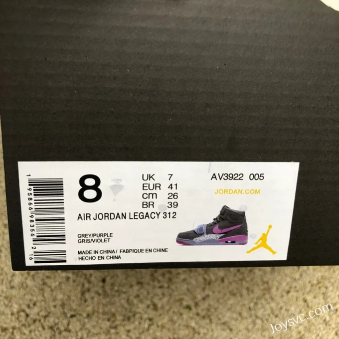 Air Jordan Legacy 312 AV3922-005 Black Purple