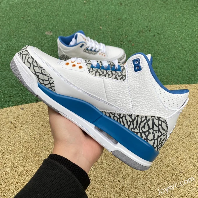 Air Jordan 3 Retro Wizards CT8532-148 White Blue Gold