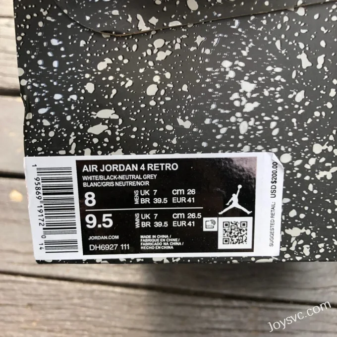 Air Jordan 4 DH6927-111 Grey White Black