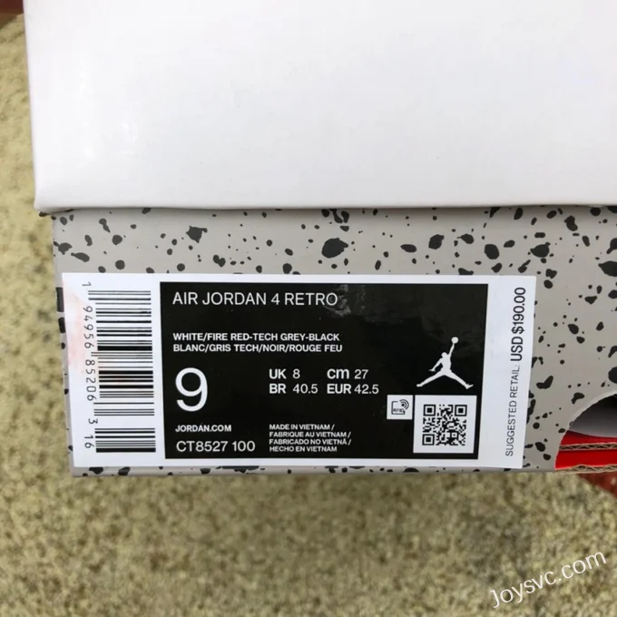 Air Jordan 4 White Oreo CT8527-100 White Grey