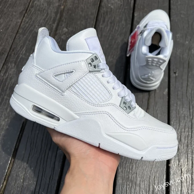 Air Jordan 4 Pure Money 408452-100 White Silver