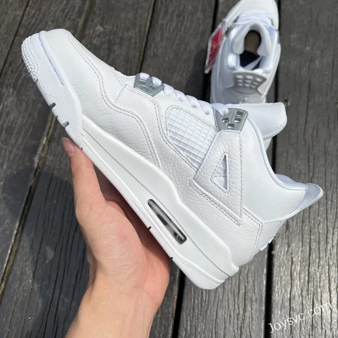 Air Jordan 4 Pure Money 408452-100 White Silver