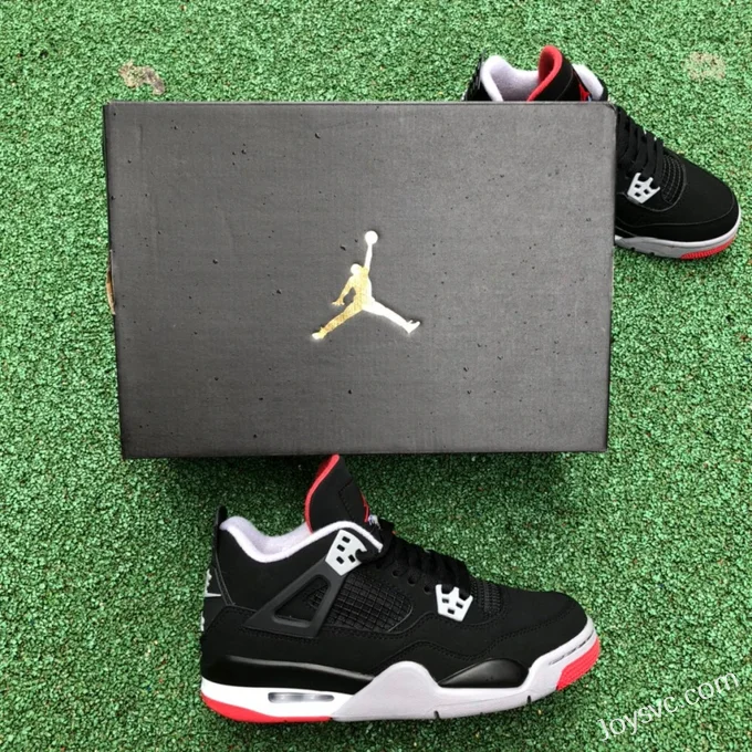 Air Jordan 4 Bred 408452-060 Black Red